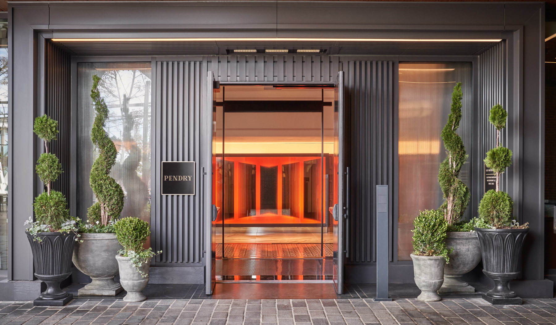 Oasis seen through the Pendry's front door
