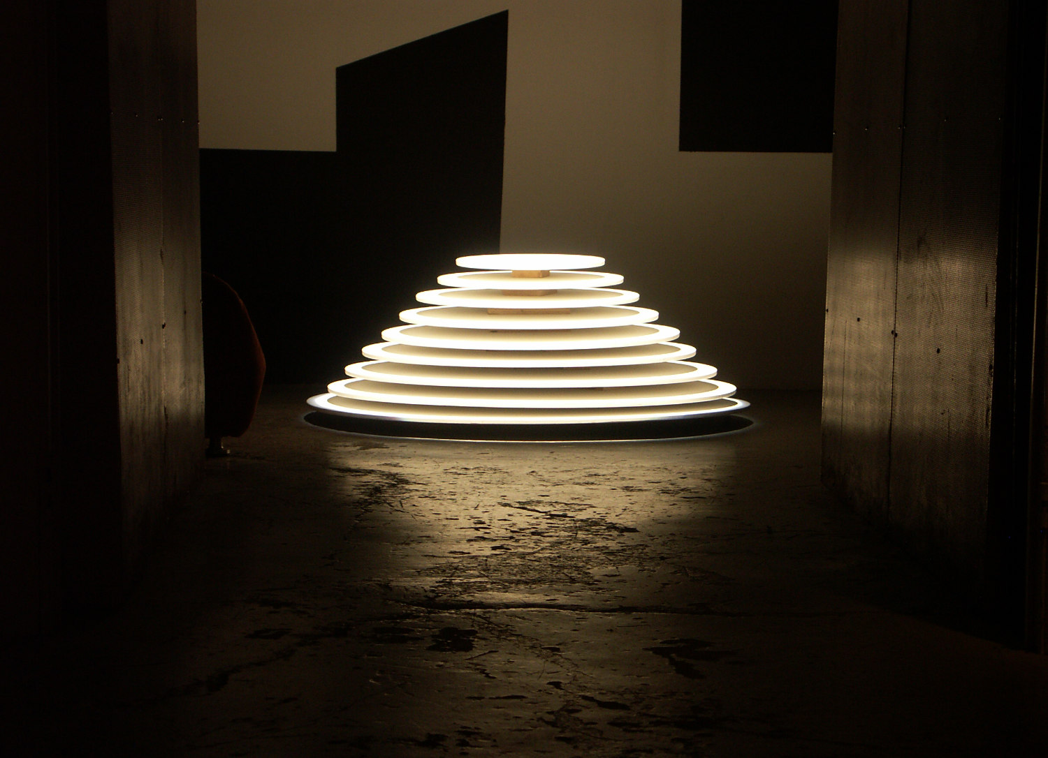 Stacked Disks in my studio at Enriched Bread Artists Open Studio 